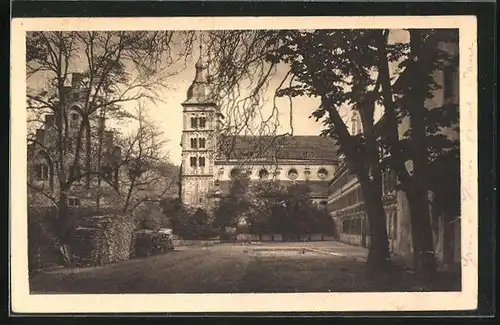 AK Amorbach, Schlossplatz mit Turm