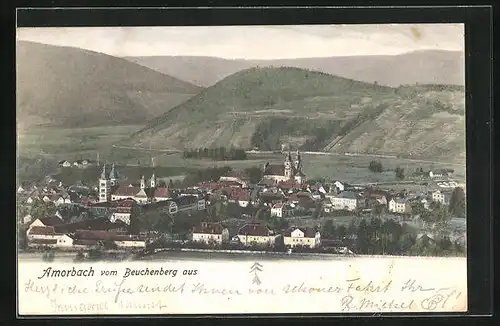 AK Amorbach, Vom Beuchenberg aus gesehen
