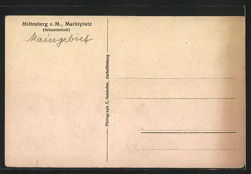 AK Miltenberg a. M., Marktplatz, Schnatterloch