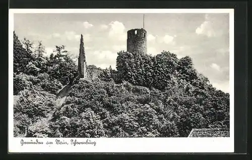 AK Gemünden a. Main, Ruinen der Scherenburg