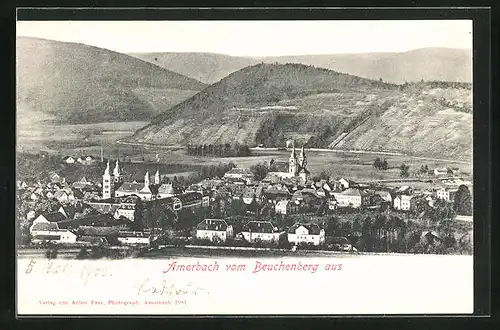 AK Amorbach, Vom Beuchenberg aus mit Kirche