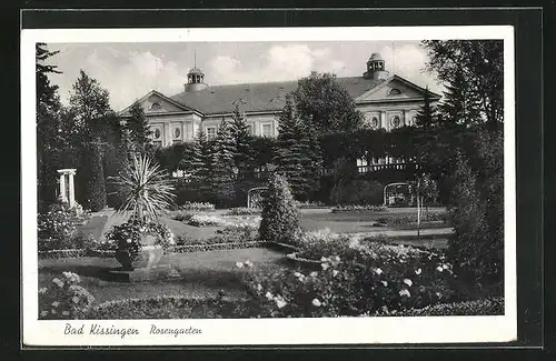 AK Bad Kissingen, Rosengarten hinterm Schloss