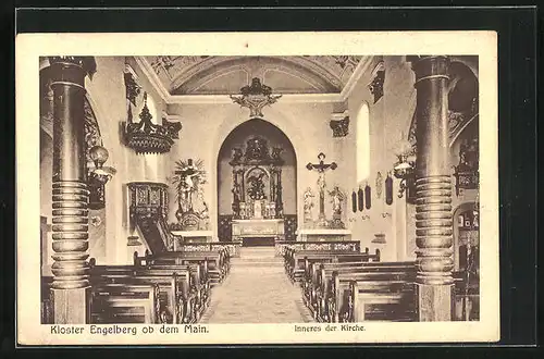 AK Grossheubach, Kloster Engelberg, Innenansicht der Kirche
