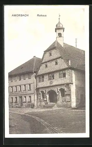 AK Amorbach, Rathaus mit Gasthaus zum Leining. Hof Franz Etzel