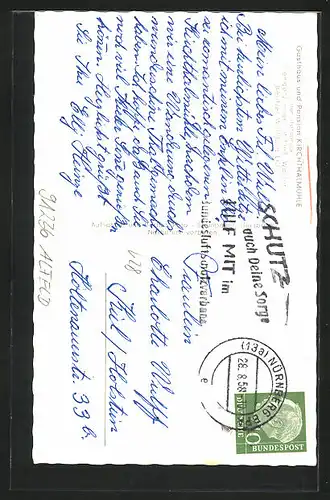 AK Hersbruck, Gasthaus und Pension Kirchthalmühle