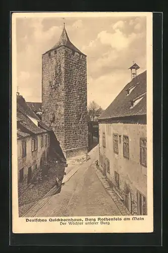 AK Rothenfels a. M., Burg Rothenfels, Deutsches Quickbornhaus, Der Wächter unserer Burg