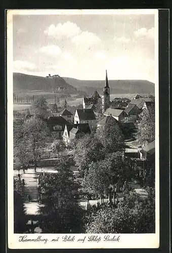 AK Hammelburg, Gesamtansicht mit Schloss Saaleck