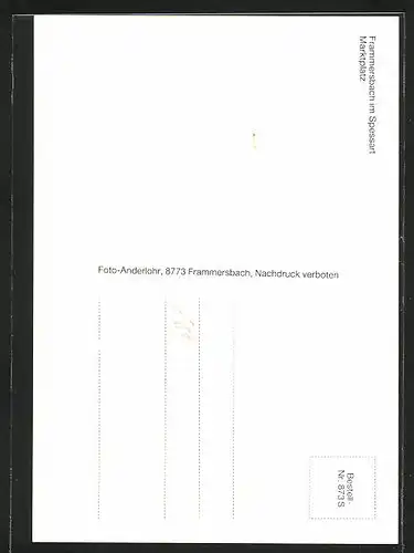 AK Frammersbach im Spessart, Marktplatz mit Kirchturm
