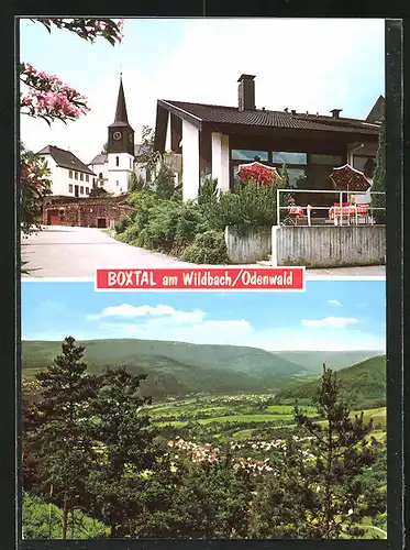 AK Boxtal a. Wildbach / Odenwald, Totalansicht mit Gasthof und Pension Zur Rose