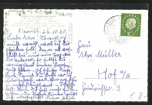AK Wonsees bei Hollfeld, Gasthof zur goldenen Krone