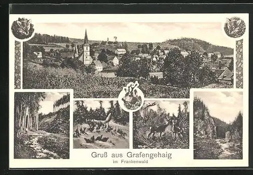 AK Grafengehaig, Panorama mit Ortspartie