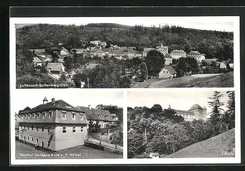 AK Guttenberg, Gasthof zur goldenen Rose, Schloss