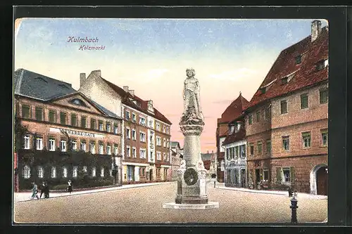 AK Kulmbach i. Bay., Statue auf dem Holzmarkt