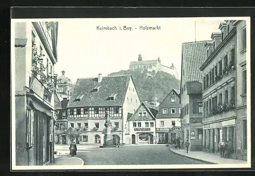 AK Kulmbach i. Bay., Statue auf dem Holzmarkt