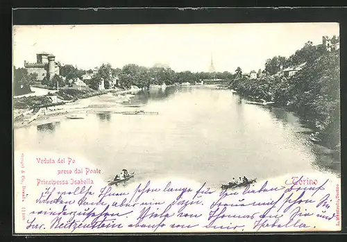 AK Torino, mit Autograph von Prinzessin Isabella Marie Elisabeth von Bayern
