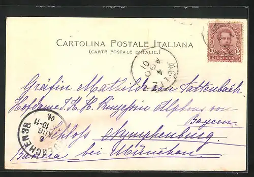 AK Torino, mit Autograph von Prinzessin Isabella Marie Elisabeth von Bayern