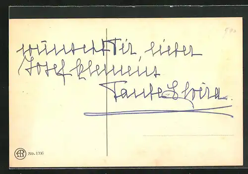 Künstler-AK Ostergruss, mit Autograph von Prinzessin Elvira von Bayern