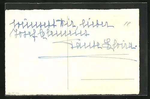 Künstler-AK Ostergruss, mit Autograph von Prinzessin Elvira von Bayern