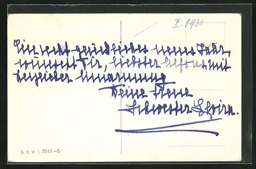 Künstler-AK Neujahrsgruss, mit Autograph von Prinzessin Elvira von Bayern