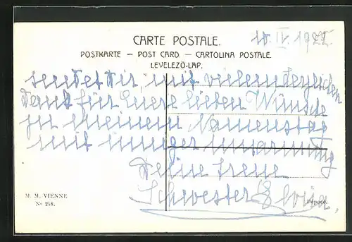 Künstler-AK Ostergruss, mit Autograph von Prinzessin Elvira von Bayern