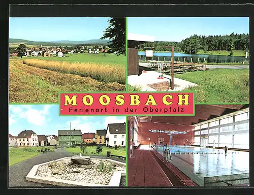 AK Moosbach /Opf., Cafe am See, Hallenbad, Park