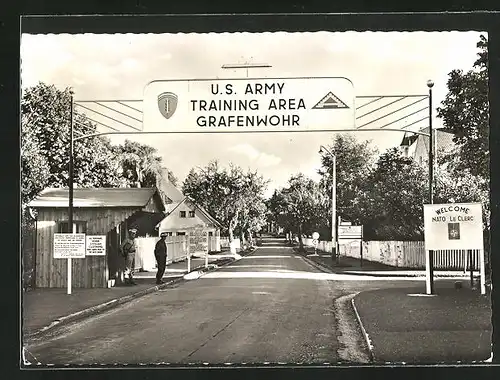 AK Grafenwöhr /Opf., US Army Hauptquartier, Lagereingang Wache 1