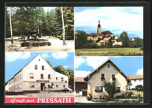 AK Pressath, Gasthof Pension Pony-Hof, Pension Neumann, Kinderspielplatz
