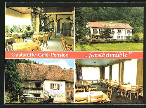 AK Dammbach-Krausenbach /Spessart, Gasthaus Cafe Pension Ferschenmühle