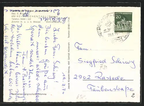 AK Heimbuchenthal /Spessart, Gasthof und Pension Heimatenhof