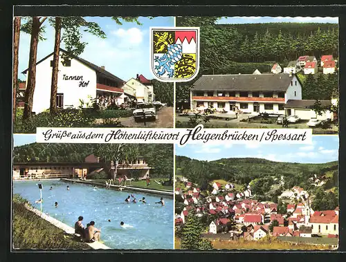 AK Heigenbrücken /Spessart, Gasthaus Tannenhof, Freibad