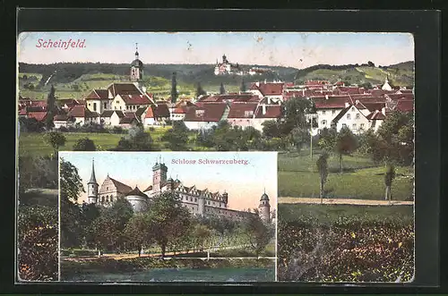 AK Scheinfeld, Schloss Schwarzenberg, Ortsansicht