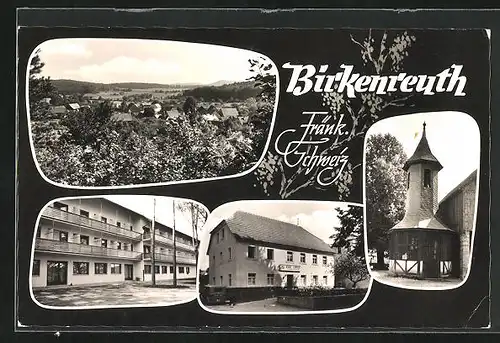 AK Birkenreuth /Fränk. Schweiz, Gasthof zur Linde, Hotel und Totalansicht