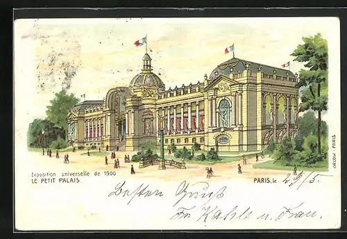 Lithographie Paris, Exposition universelle de 1900, Le Petit Palais
