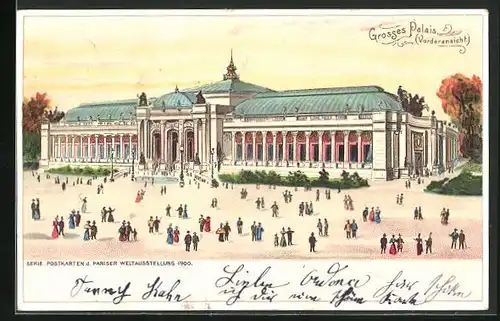 Lithographie Paris, Exposition universelle de 1900, Grosses Palais