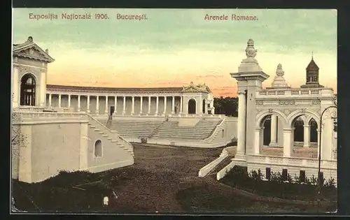 AK Bukarest, Expositia Nationala 1906, Arenele Romane