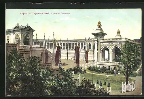 AK Bukarest, Expositia Nationala 1906, Arenele Romane