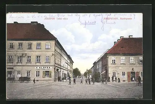 AK Josefstadt / Josefov / Jaromer, Trzni ulice, Marktgasse