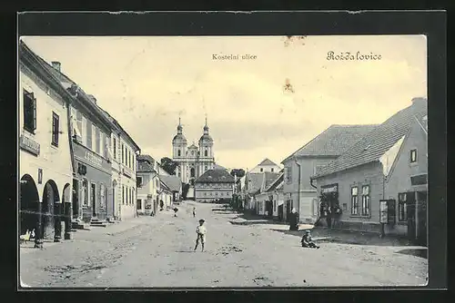 AK Rozdalovice, Kostelni ulice