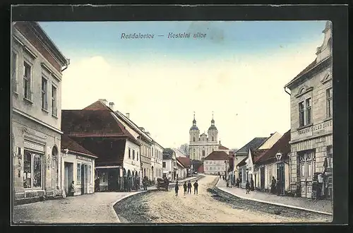 AK Rozdalovice, Kostelni ulice