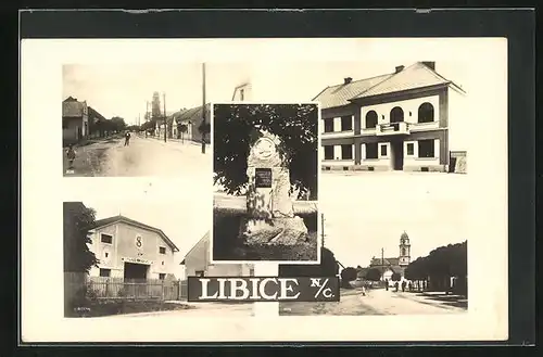 AK Libice n. C., Gebäudeansicht, Denkmal, Kirche