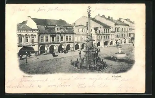 AK Josefstadt / Josefov / Jaromer, Namestí, Dreifaltigkeitssäule