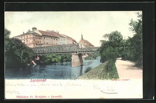AK Josefstadt / Josefov / Jaromer, Partie u mostu