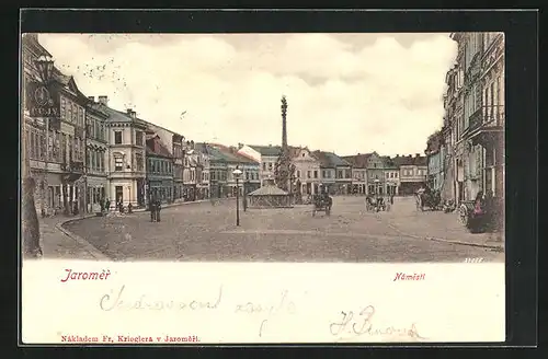 AK Josefstadt / Josefov / Jaromer, Namesti, Dreifaltigkeitssäule