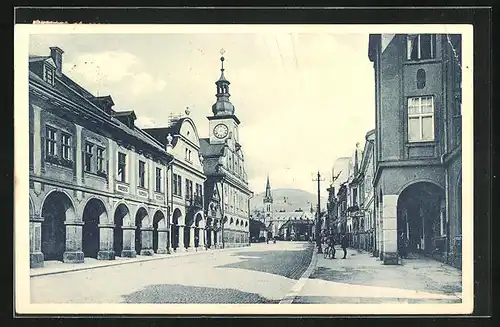 AK Hohenelbe, Hauptstrasse mittlerer Teil