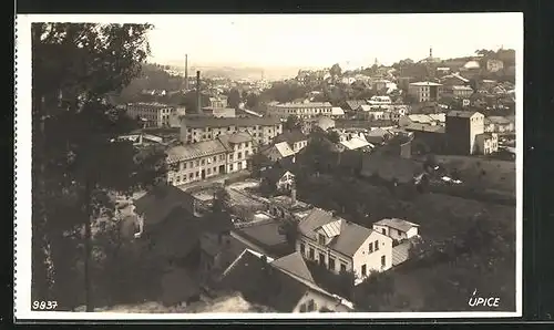 AK Upice, Blick über die Dächer der Stadt