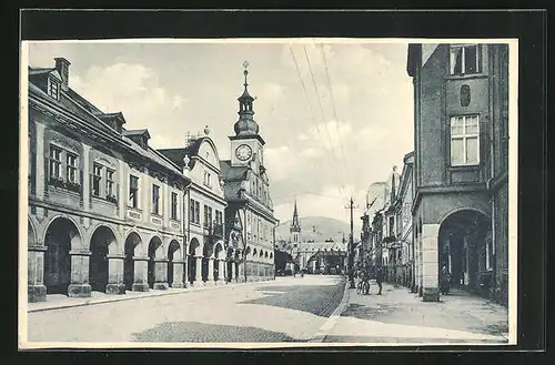 AK Hohenelbe / Vrchlabi, Mittlerer Teil der Hauptstrasse