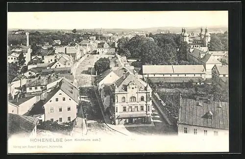 AK Hohenelbe / Vrchlabi, Strassenpartie vom Kirchturm aus