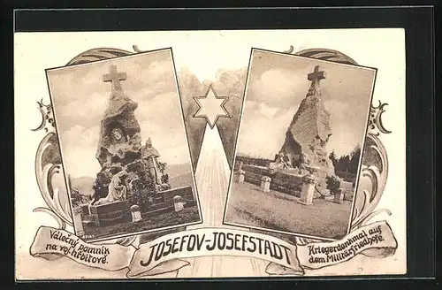 AK Josefstadt / Josefov / Jaromer, Kriegerdenkmal auf Militärfriedhof