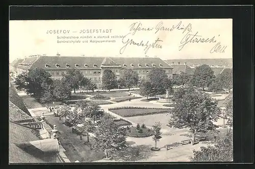 AK Josefstadt / Josefov / Jaromer, Schönaichplatz und Korpscommando