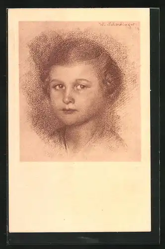 Künstler-AK Walter Schachinger: Junges Mädchen im Portrait